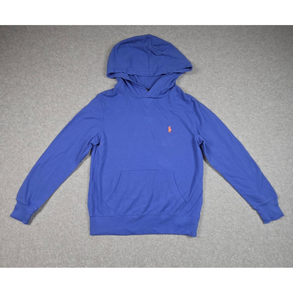 Polo Ralph Lauren Blue Boys Small Preppy Orange Pony logo pullover sweatshirt
